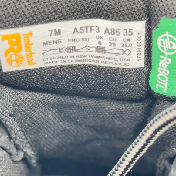 NEW Timberland PRO Sawhorse 6" Composite Safety Toe Work Boots Black Mens Size 7 - Picture 5 of 10